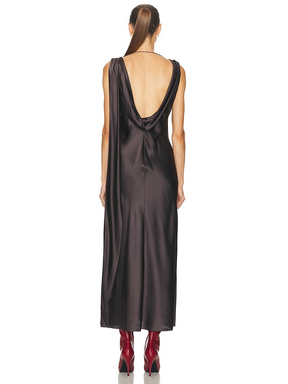 Acne Studios Dotti Silk Slip Dress in Graphite Grey | FWRD