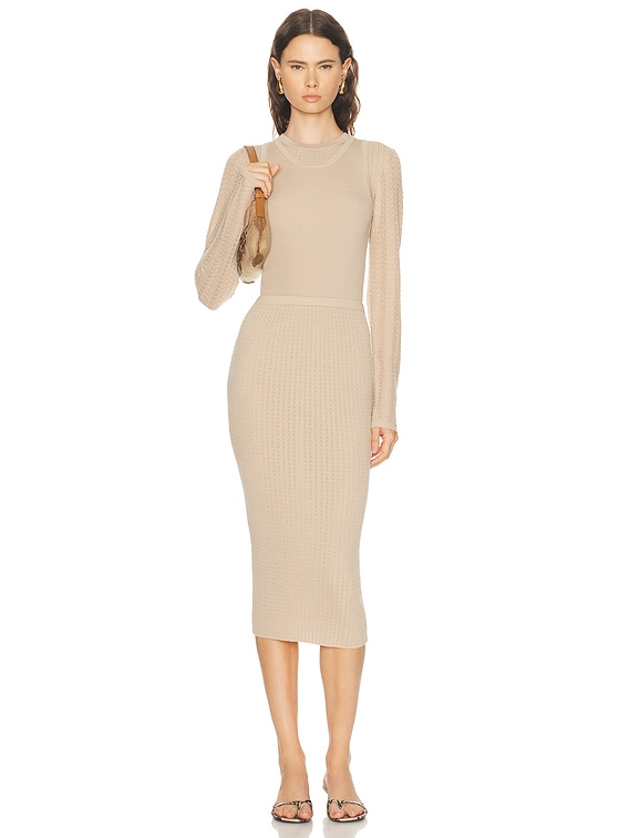 beige pencil dress IRIS BEIGE PENCIL DRESS