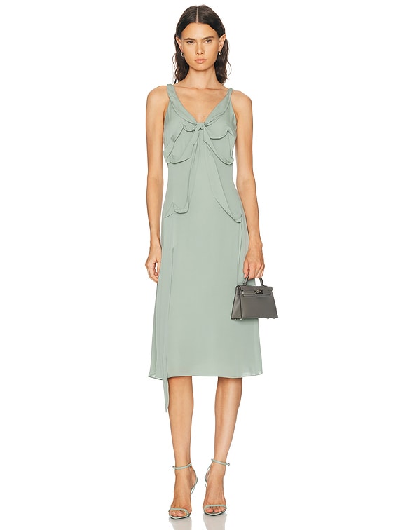 green acne dress Studios | Silk Midi With Bow | 38 DressStyle:Gowns