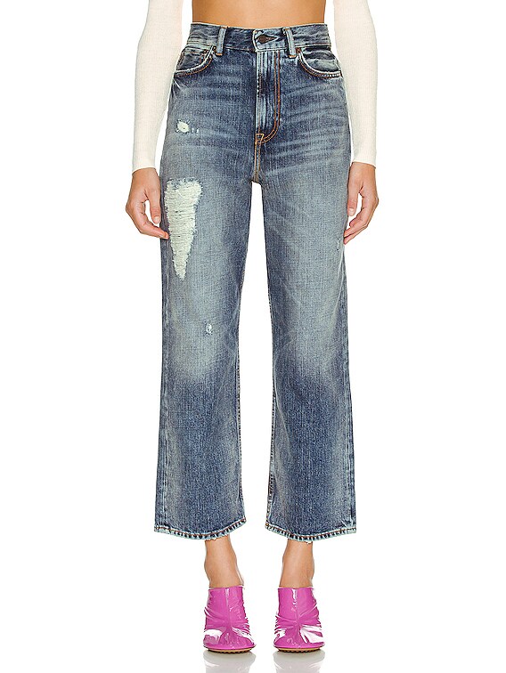 Acne Studios 1993 Mid Torn Straight in Mid Blue | FWRD