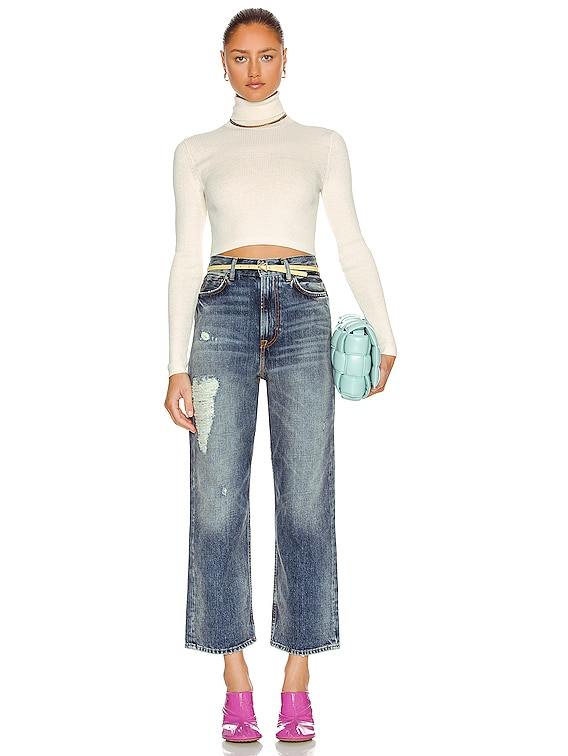 Acne Studios 1993 Mid Torn Straight in Mid Blue | FWRD