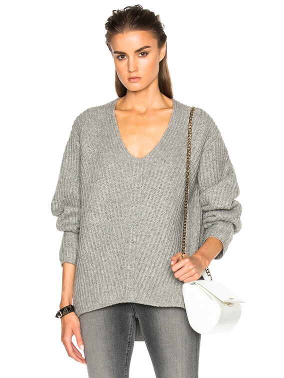 Acne Studios Deborah Sweater in Pale Grey Melange | FWRD