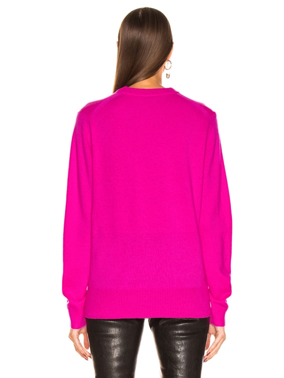 bright pink sweatshirt