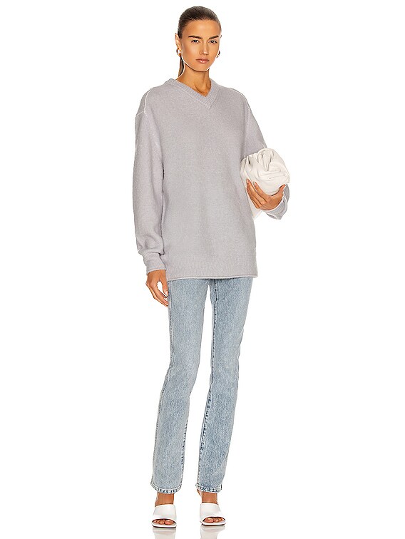 Acne Studios Oversized V Neck Sweater in Ice Blue | FWRD