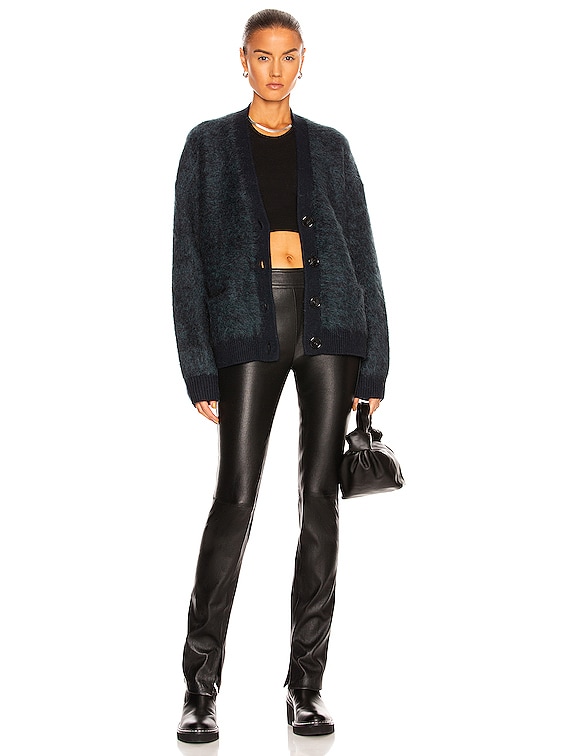 Acne Studios Rives Mohair Cardigan in Petrol Blue | FWRD
