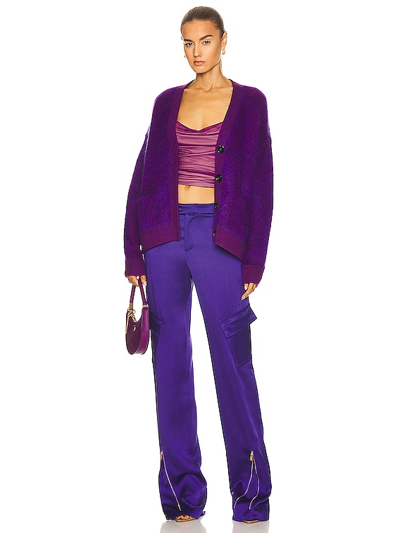 未使用✨Acne Studios Wool Mohair Cardigan Acne Studios Mohair Fluffy Wool Cardigan Violet Purple Men's