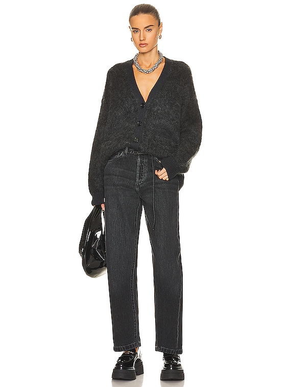 Acne Studios Mohair Cardigan in Anthracite Grey | FWRD