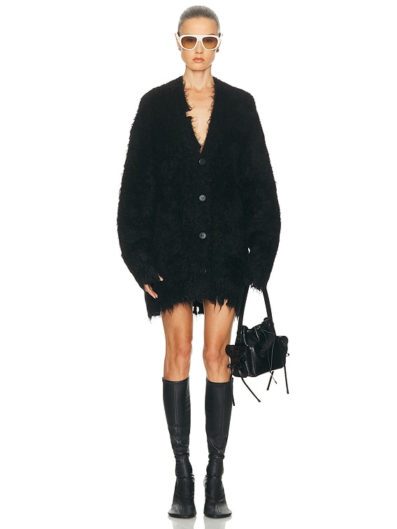 Acne Studios Kaul Hairy Cardigan in Black | FWRD