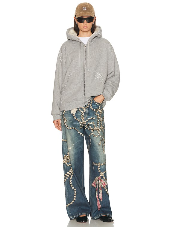Acne Studios Flexa Fleece Sweatshirt in Grey Melange | FWRD