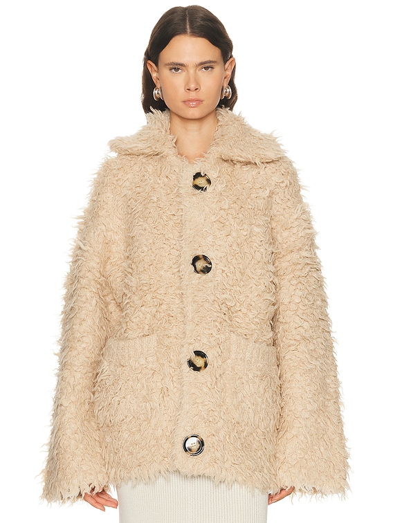 Acne Studios Kangry Angry Bear Cardigan in Sand Beige | FWRD