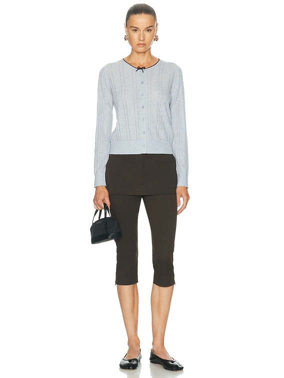 Acne Studios Kween Silk Wool Cardigan in Light Blue | FWRD