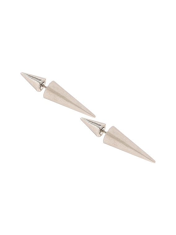Acne Studios Spike Earrings in Antique Silver | FWRD