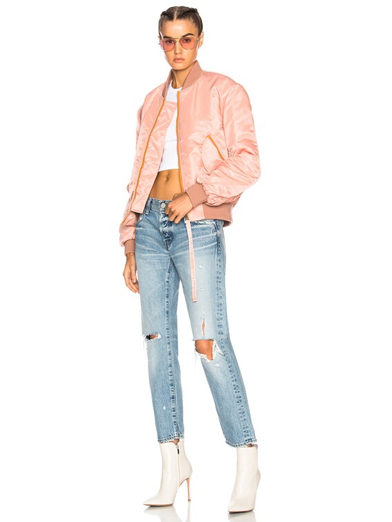 Acne Studios Clea Bomber Jacket in Pale Pink | FWRD
