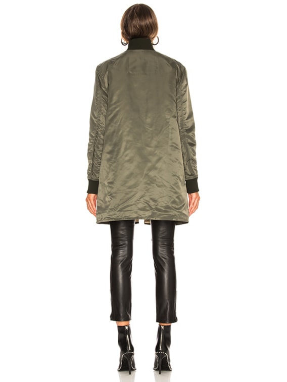 Acne Studios Long Bomber Jacket in Pine Green | FWRD