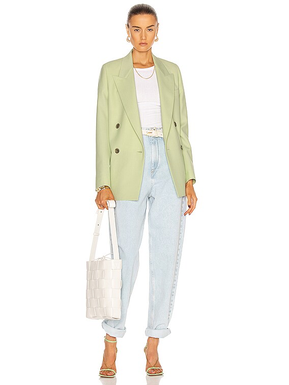 Acne Studios Double Breasted Blazer in Lemon Yellow | FWRD