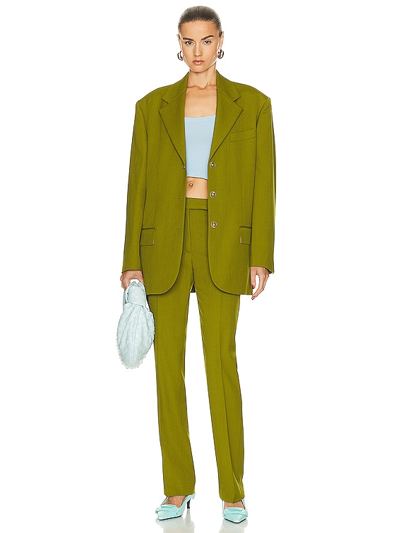 Acne Studios テーラードジャケット 黄緑 0450325L0005 Acne Studios Three Button Blazer in Seaweed Green | FWRD