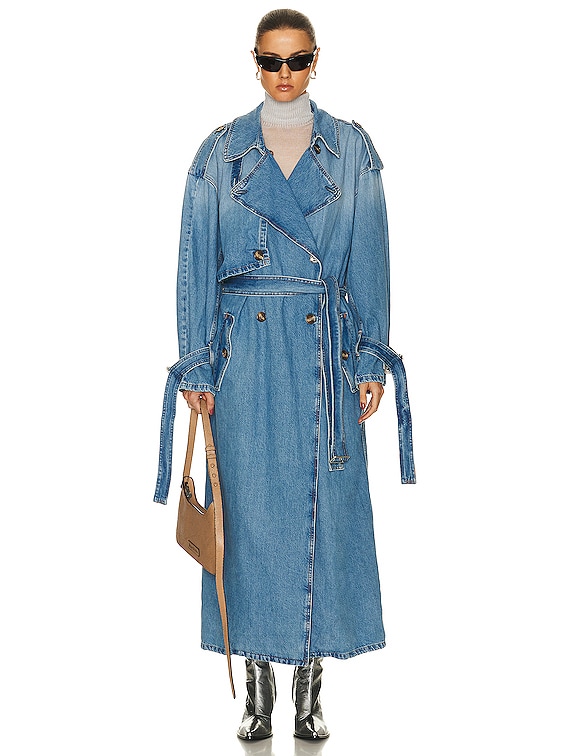 Acne Studios Denim Coat in Light Blue | FWRD