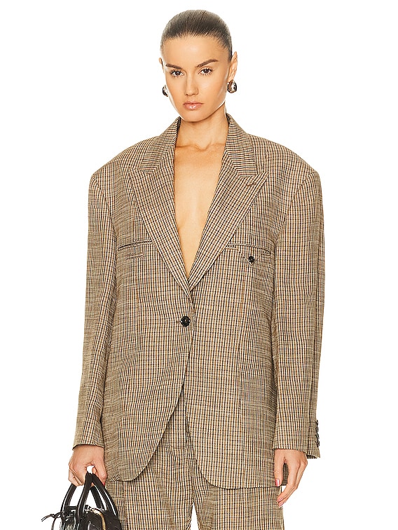 Acne Studios Suiting Blazer in Multi Brown | FWRD