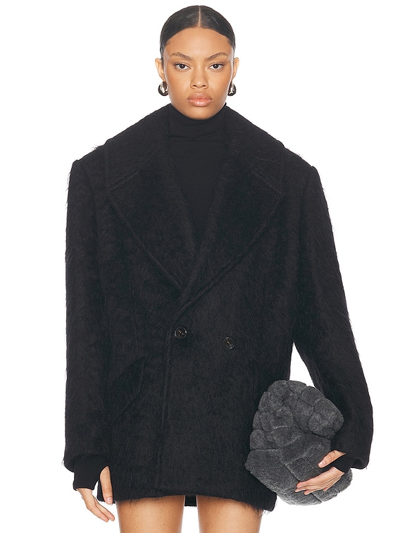 Acne コクーンコート　40 Acne Studios Opeala Messy Hair Coat in Black | FWRD