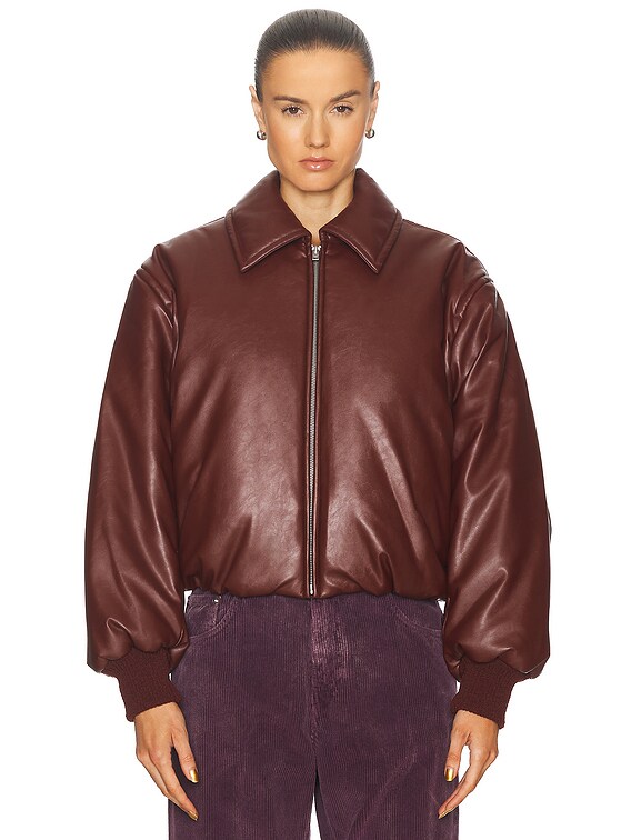 Acne Studios Onnea Bomber Jacket in Dark Burgundy | FWRD