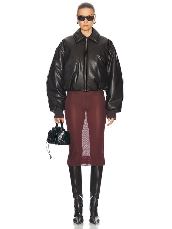 Acne Studios Onnea Bomber Jacket in Dark Brown | FWRD