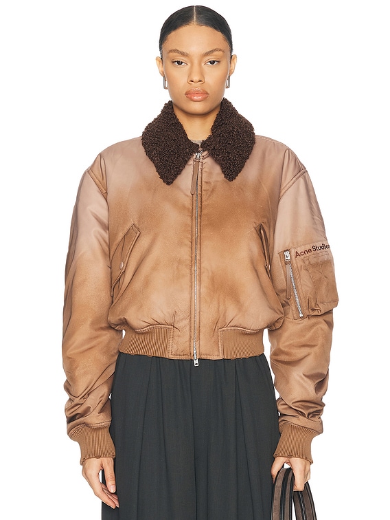 ジャケット・アウター acne bomber jacket Acne Studios - Coated bomber jacket - Dark brown