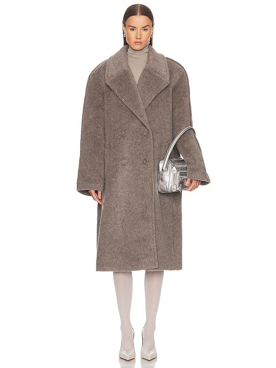 Acne Studios Otaga Coat in Warm Grey Melange | FWRD