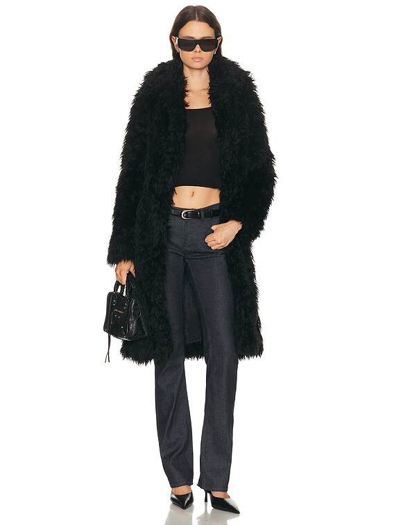 Acne Studios Oflama Messy Coat in Black | FWRD