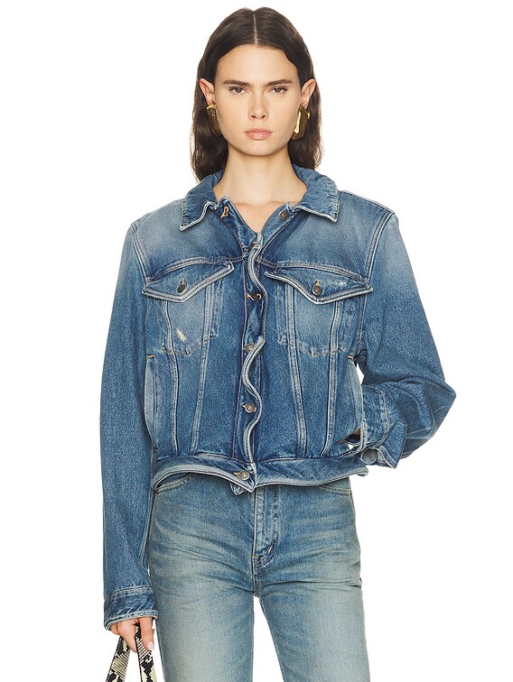 Acne Studios Oleag Vintage Wiggle Jacket in Mid Blue | FWRD