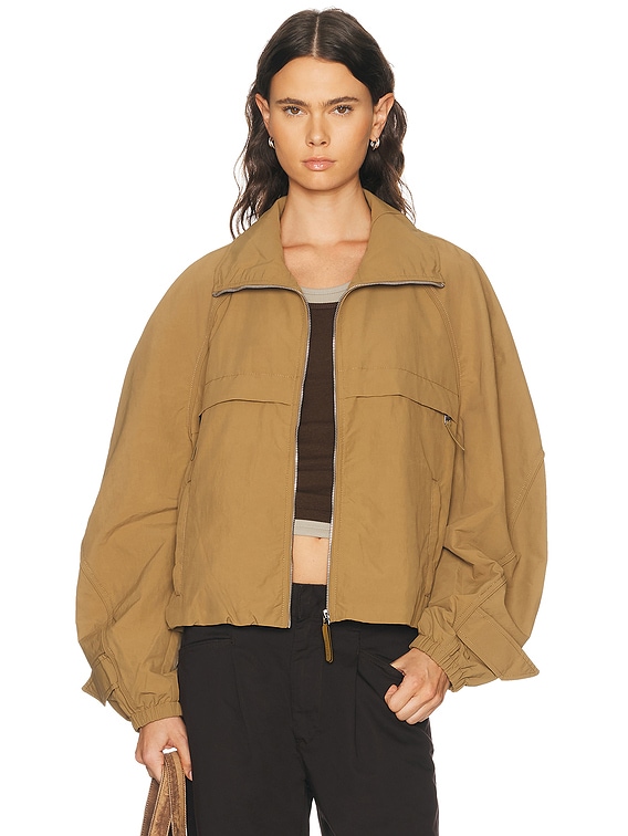 Acne Studios Odill Peach Nylon Jacket in Dark Khaki | FWRD