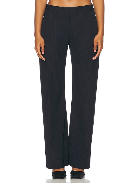 Acne Studios Prieda Tailored Trouser in Navy Blue | FWRD Acne Studios Prieda Tailored Trouser in Navy Blue | FWRD