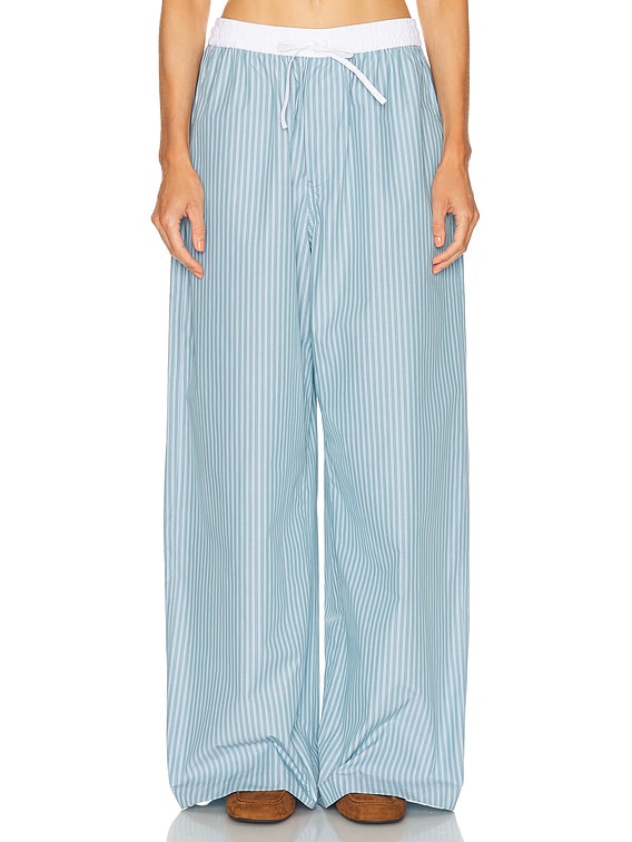 Acne Studios Pijama Striped Pant in Turquoise Blue | FWRD
