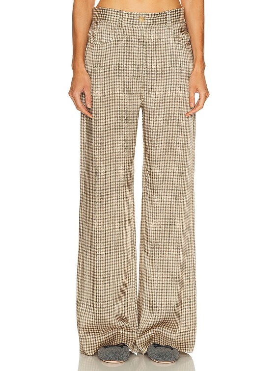 Acne Studios Poltana Fluid Check Pant in Beige | FWRD