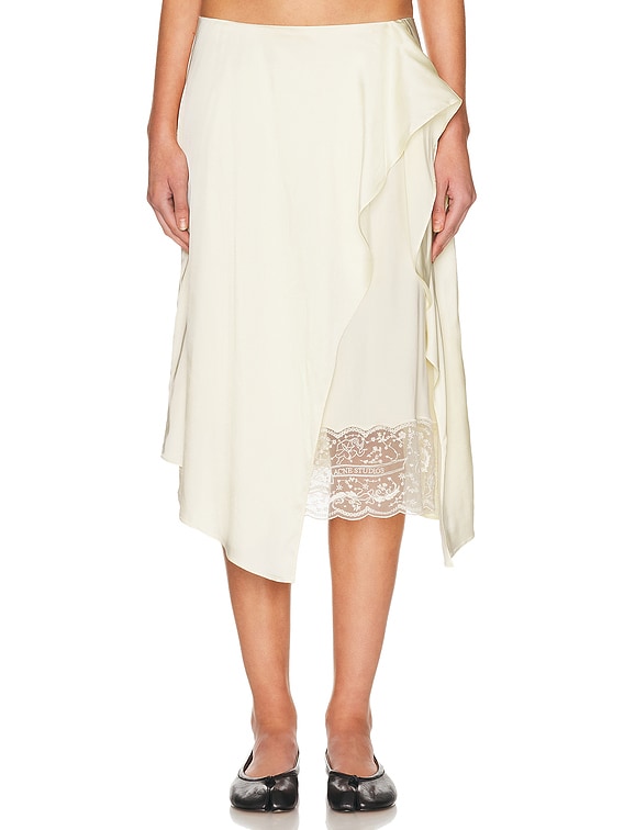 Acne Studios Inouka Skirt in Cream White | FWRD