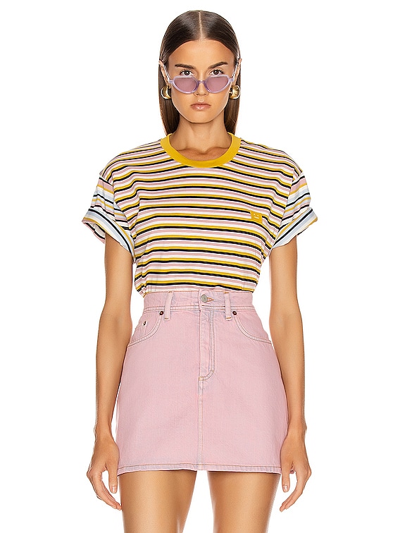 Acne Studios Elvin Face T Shirt In Dusty Pink Fwrd