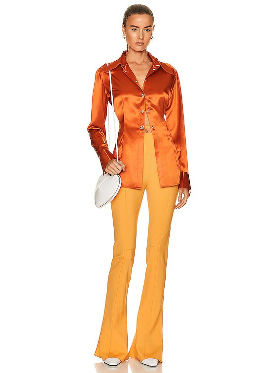 Acne Studios Satin Shirt in Rust Orange | FWRD