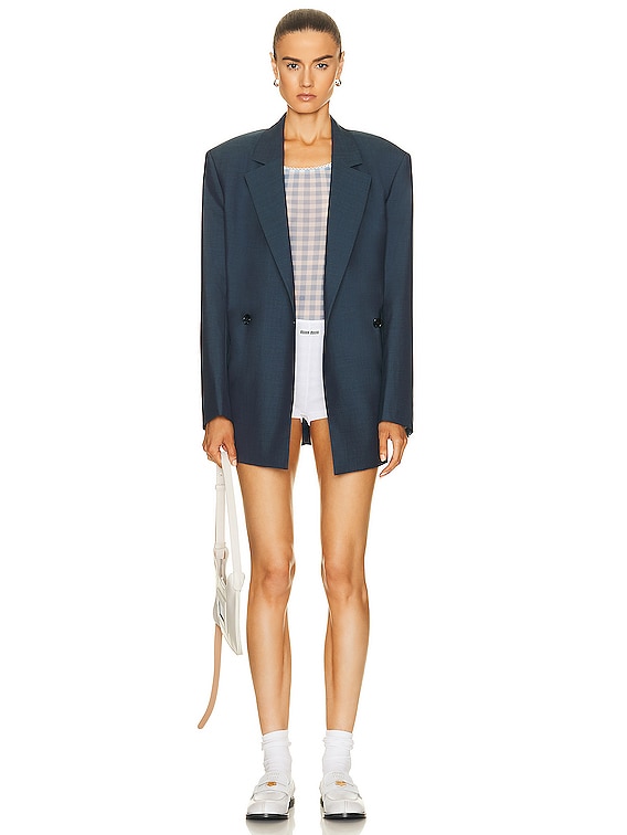 Acne Studios CHECKED ボディスーツ - Ice Blue | FWRD