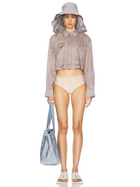 Acne Studios Sherika Long Sleeve Cargo Top in Light Brown | FWRD Acne Studios Sherika Long Sleeve Cargo Top in Light Brown | FWRD