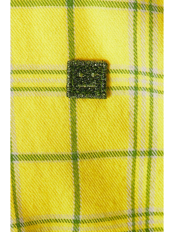 Acne Studios Face Button Up Shirt in Yellow & Green | FWRD
