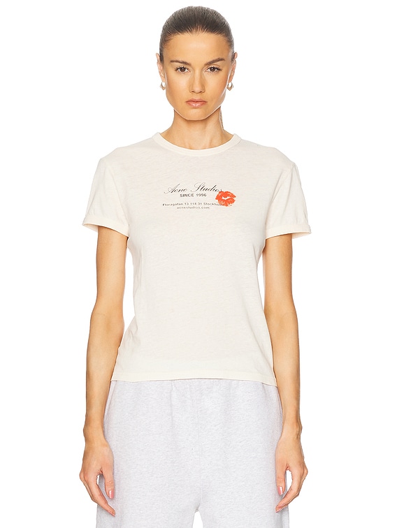 Acne Studios Etza Business Card T-shirt in Pearl Grey | FWRD