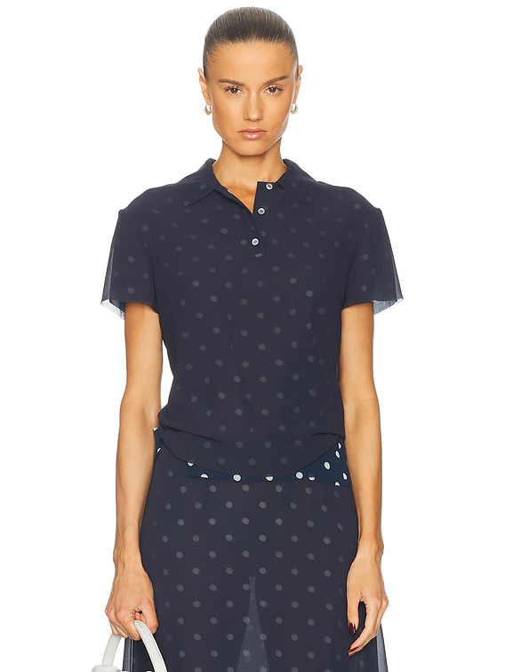 Acne Studios Takota Top in Navy & White | FWRD