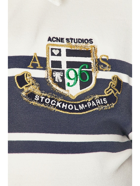 Acne Studios Euston Top in White & Navy | FWRD