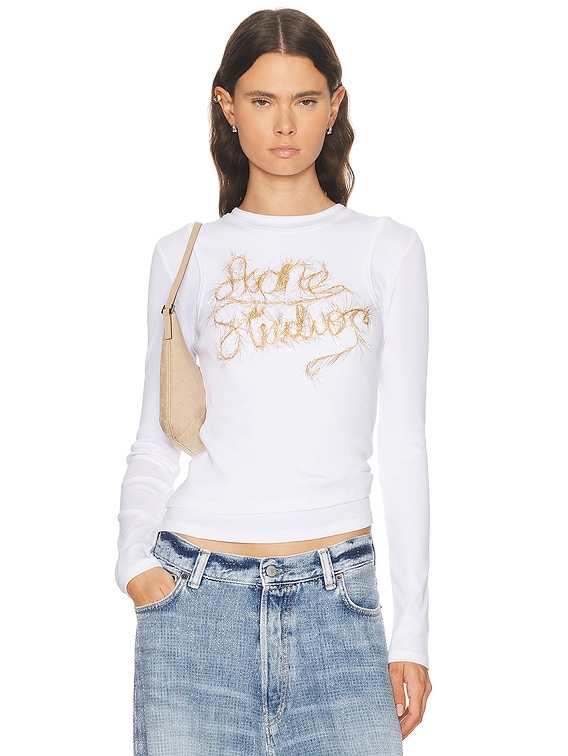 Acne Studios Elga Tinsel Shirt in Optic White | FWRD