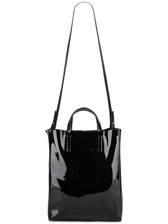 shiny patent handbag