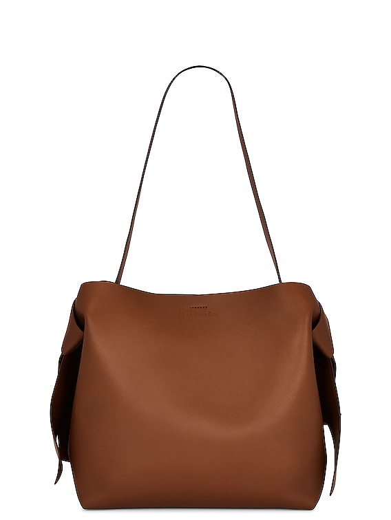 Musubi Midi Leather Tote Bag in Brown - Acne Studios