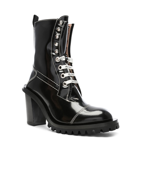 Acne Studios Leather Lace Up Boots in 