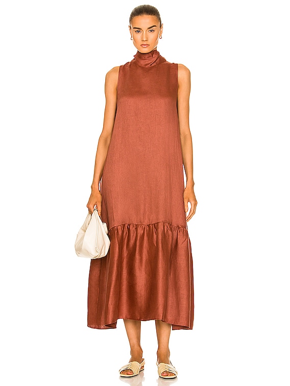 ASCENO The Oslo Dress in Clay FWRD