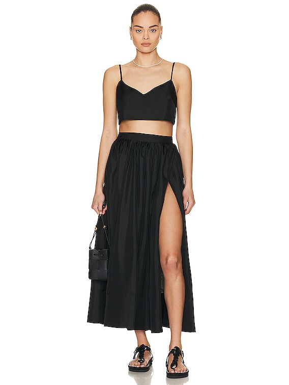 【Asceno】 Ezraリネンブラレット ASCENO Ezra Top in Black | FWRD