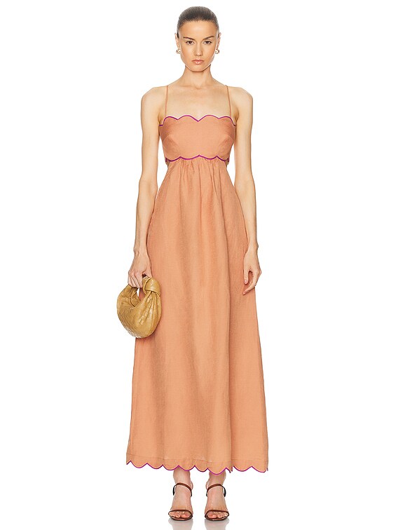 Seashell Solid Cut Out Long Dress