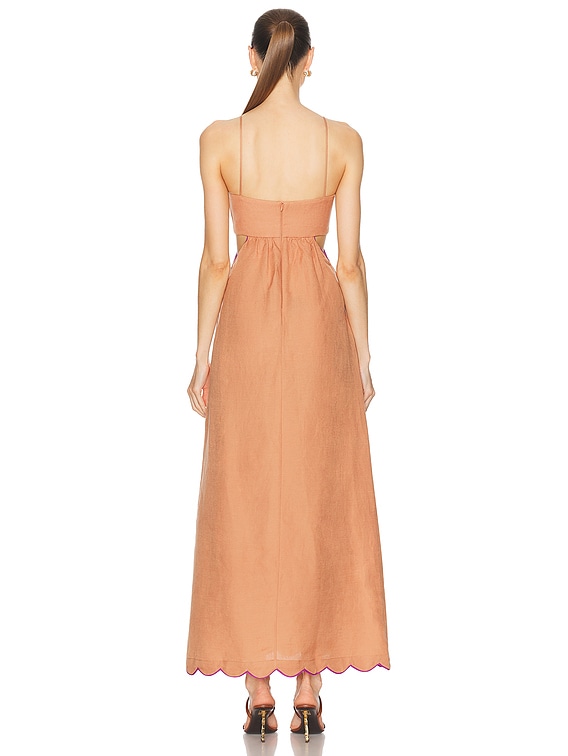 Seashell Solid Cut Out Long Dress